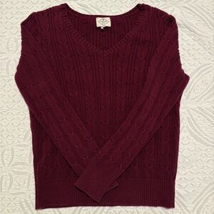 St. John's Bay V-Neck Burgundy Sweater